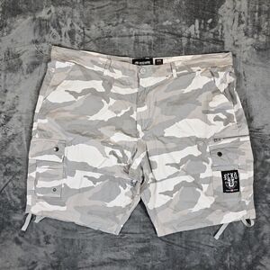 Ecko Unlimited Gray Camo Camouflage Cargo Shorts Size 48